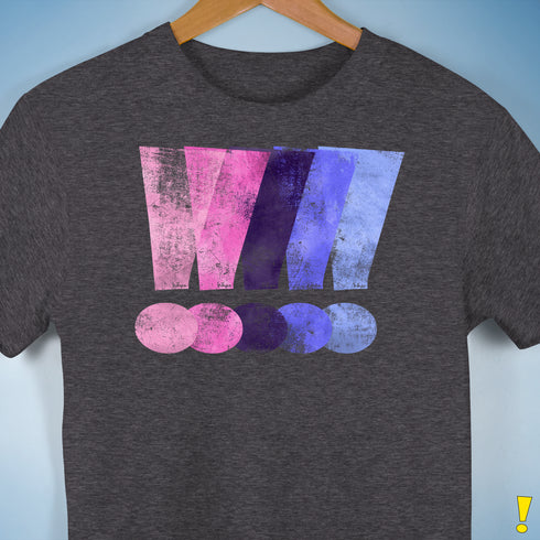 Distressed Omnisexual Pride Exclamation Points Premium Unisex T-Shirt - Dark Grey Heather